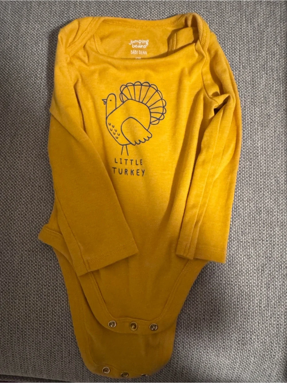 jumping beans Mustard Yellow Thanksgiving Turkey Bodysuits - Set of 2